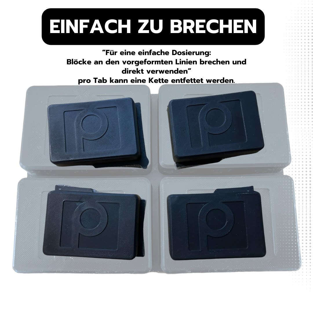 Heißwachs mit Graphit, MoS2 und WS2